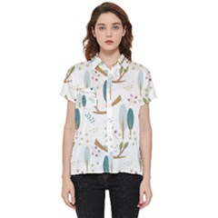 Pattern-sloth-woodland Short Sleeve Pocket Shirt by Salman4z