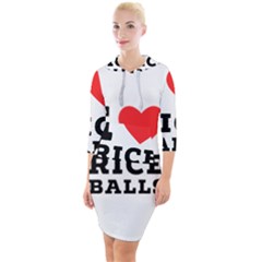 I Love Rice Balls Quarter Sleeve Hood Bodycon Dress by ilovewhateva