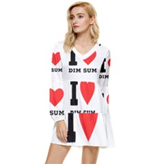 I Love Dim Sum Tiered Long Sleeve Mini Dress by ilovewhateva