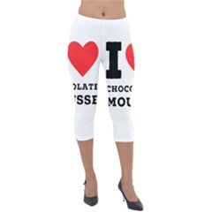 I Love Chocolate Mousse Lightweight Velour Capri Leggings  by ilovewhateva