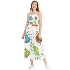 Dangerous-streptococcus-lactobacillus-staphylococcus-others-microbes-cartoon-style-vector-seamless Boho Sleeveless Summer Dress by Salman4z