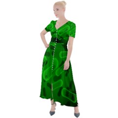 Green-rod-shaped-bacteria Button Up Short Sleeve Maxi Dress by Salman4z