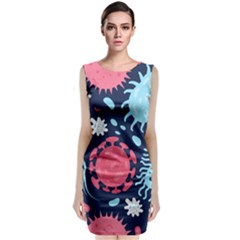 Seamless-pattern-microbes-virus-vector-illustration Classic Sleeveless Midi Dress by Salman4z