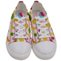 Tropical-fruits-berries-seamless-pattern Women s Low Top Canvas Sneakers View1