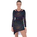 Mathematical-colorful-formulas-drawn-by-hand-black-chalkboard Asymmetric Cut-Out Shift Dress View1