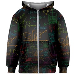 Mathematical-colorful-formulas-drawn-by-hand-black-chalkboard Kids  Zipper Hoodie Without Drawstring by Salman4z