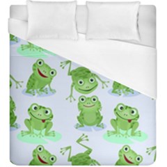 Cute-green-frogs-seamless-pattern Duvet Cover (king Size) by Salman4z