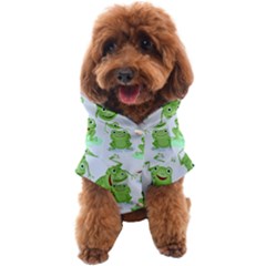 Cute-green-frogs-seamless-pattern Dog Coat by Salman4z