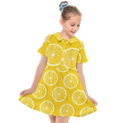 Lemon-fruits-slice-seamless-pattern Kids  Short Sleeve Shirt Dress by Salman4z