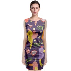 Exotic-seamless-pattern-with-parrots-fruits Classic Sleeveless Midi Dress by Salman4z