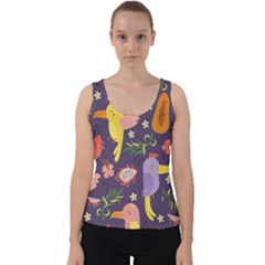 Exotic-seamless-pattern-with-parrots-fruits Velvet Tank Top by Salman4z