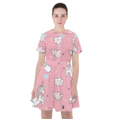 Cute-unicorn-seamless-pattern Sailor Dress by Salman4z