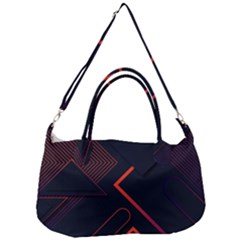 Gradient-geometric-shapes-dark-background-design Removable Strap Handbag by Salman4z