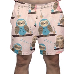 Seamless-pattern-owls-dream-cute-style-pajama-fabric Men s Shorts by Salman4z