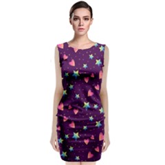 Colorful-stars-hearts-seamless-vector-pattern Classic Sleeveless Midi Dress by Salman4z