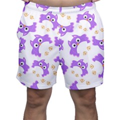 Purple-owl-pattern-background Men s Shorts by Salman4z