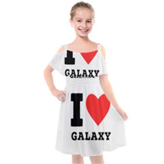 I Love Galaxy  Kids  Cut Out Shoulders Chiffon Dress by ilovewhateva