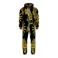 Maya-style-gold-linear-totem-icons Hooded Jumpsuit (kids) by Salman4z