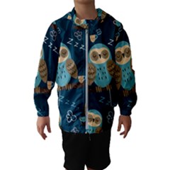 Seamless-pattern-owls-dreaming Kids  Hooded Windbreaker by Salman4z