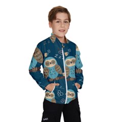 Seamless-pattern-owls-dreaming Kids  Windbreaker by Salman4z