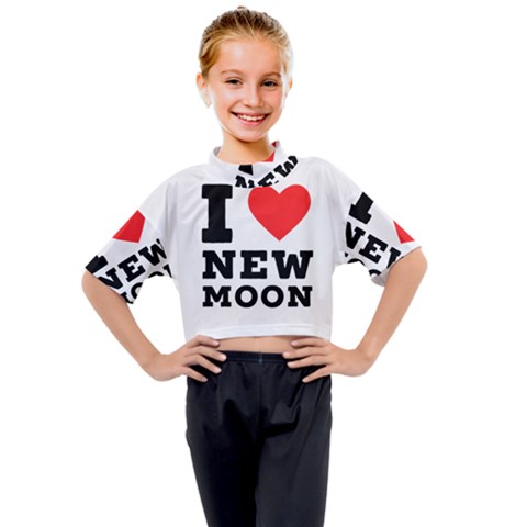 I Love New Moon Kids Mock Neck Tee by ilovewhateva