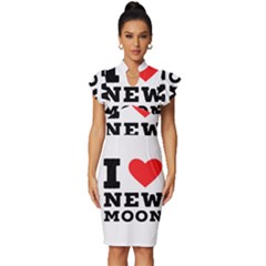 I Love New Moon Vintage Frill Sleeve V-neck Bodycon Dress by ilovewhateva