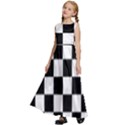 Chess-board-background-design Kids  Satin Sleeveless Maxi Dress View2