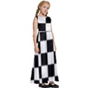 Chess-board-background-design Kids  Satin Sleeveless Maxi Dress View3