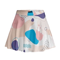 Hand-drawn-abstract-organic-shapes-background Mini Flare Skirt by Salman4z