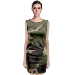 Texture-military-camouflage-repeats-seamless-army-green-hunting Classic Sleeveless Midi Dress by Salman4z