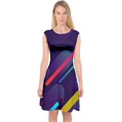 Colorful-abstract-background Capsleeve Midi Dress by Salman4z