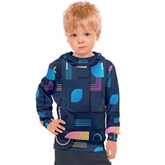 Gradient Geometric Shapes Dark Background Kids  Hooded Pullover by Salman4z