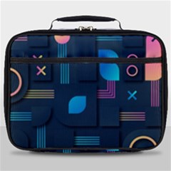 Gradient Geometric Shapes Dark Background Full Print Lunch Bag by Salman4z