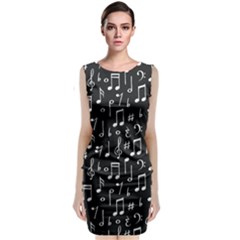 Chalk-music-notes-signs-seamless-pattern Classic Sleeveless Midi Dress by Salman4z