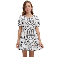 Big-collection-with-hand-drawn-objects-valentines-day Kids  Short Sleeve Dolly Dress by Salman4z