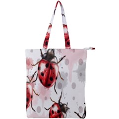 Ladybugs-pattern-texture-watercolor Double Zip Up Tote Bag by Salman4z