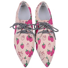 Seamless-strawberry-fruit-pattern-background Pointed Oxford Shoes by Salman4z