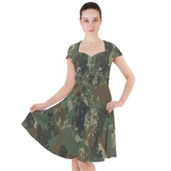 Camouflage-splatters-background Cap Sleeve Midi Dress by Salman4z