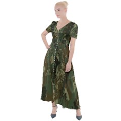 Camouflage-splatters-background Button Up Short Sleeve Maxi Dress by Salman4z