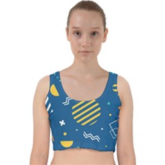 Flat-design-geometric-shapes-background Velvet Racer Back Crop Top by Salman4z