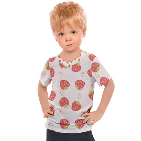 Strawberries-pattern-design Kids  Sports Tee by Salman4z