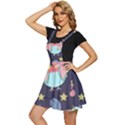 Owl-stars-pattern-background Apron Dress View2