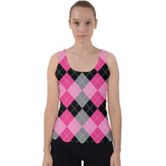 Seamless-argyle-pattern Velvet Tank Top by Salman4z