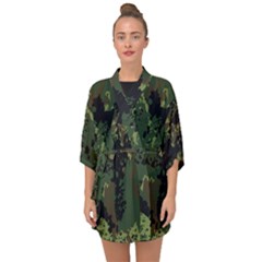 Military Background Grunge Half Sleeve Chiffon Kimono by pakminggu