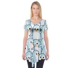 Penguins Pattern Short Sleeve Tunic  by pakminggu