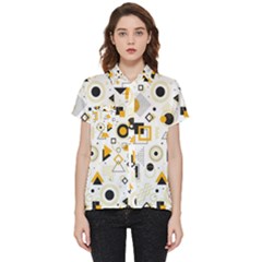 Flat Geometric Shapes Background Short Sleeve Pocket Shirt by pakminggu