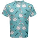 Elegant Swan Pattern Design Men s Cotton Tee View1