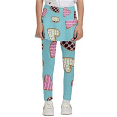 Seamless Pattern With Heart Shaped Cookies With Sugar Icing Kids  Skirted Pants by pakminggu