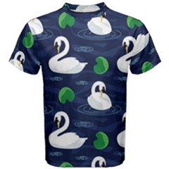 Swan Pattern Elegant Design Men s Cotton Tee by pakminggu