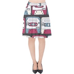 Music Symbols Rock Music Seamless Pattern Velvet High Waist Skirt by pakminggu